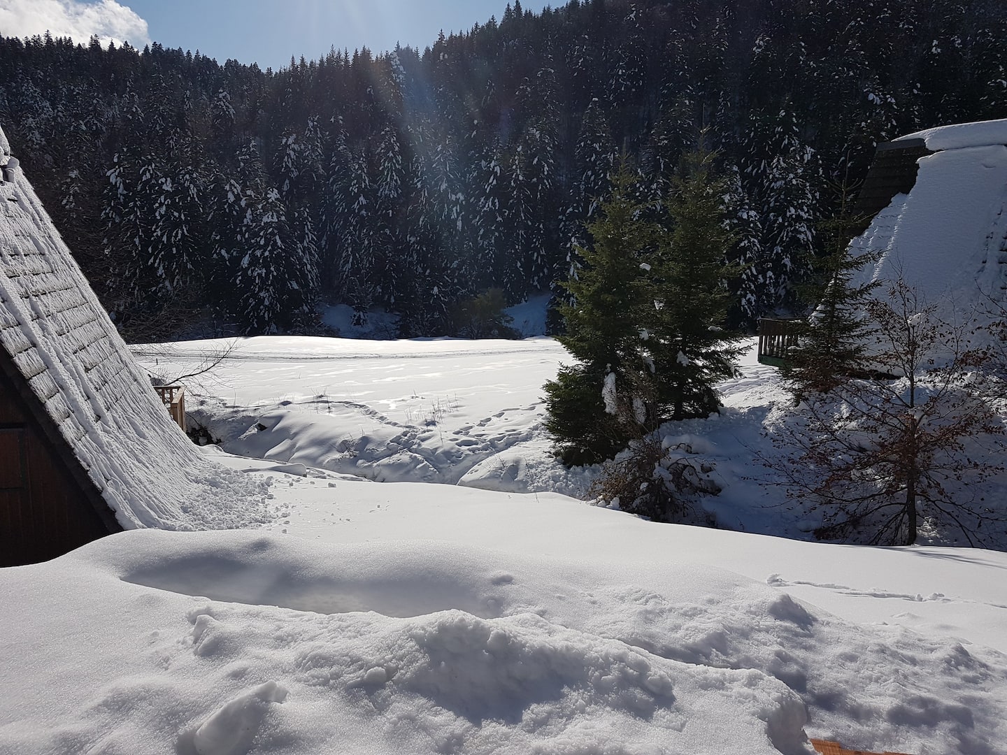 Vue terrasse neige