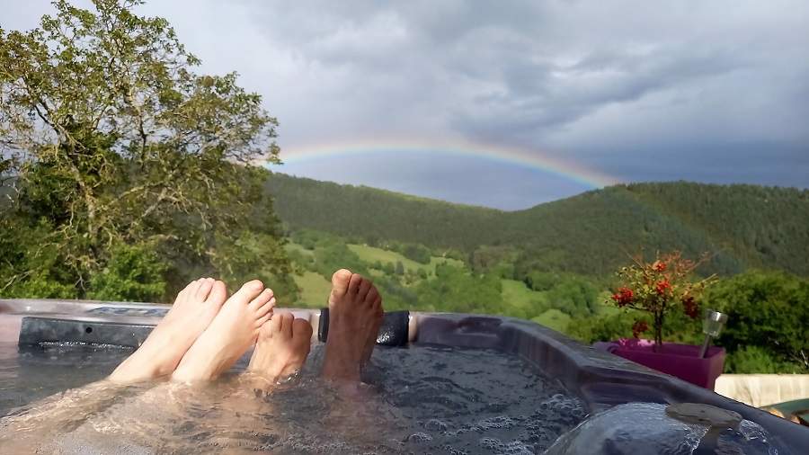 Seance spa et arc en ciel la villa des raspes