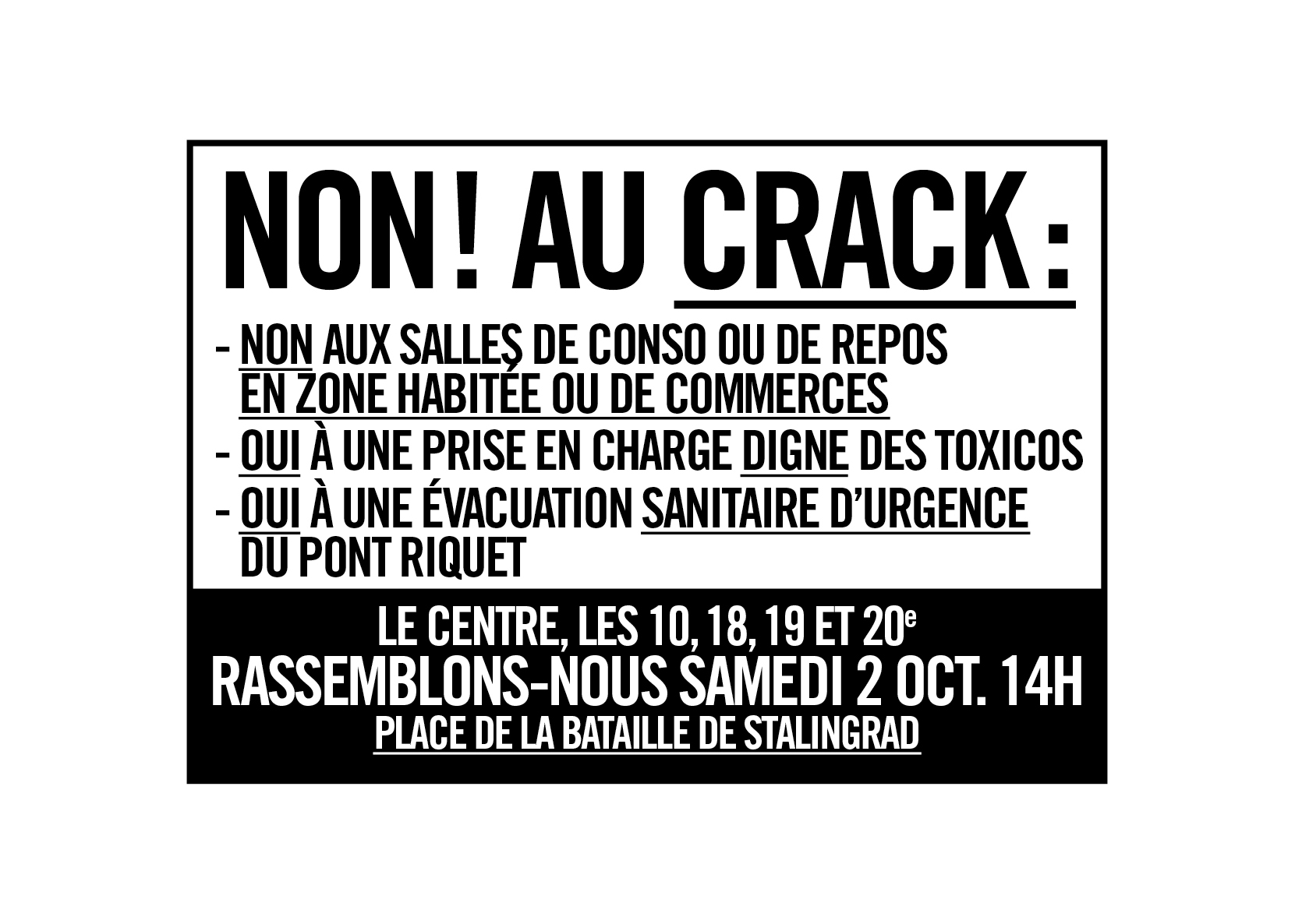 Mobilisons-nous contre le crack dans notre quartier !