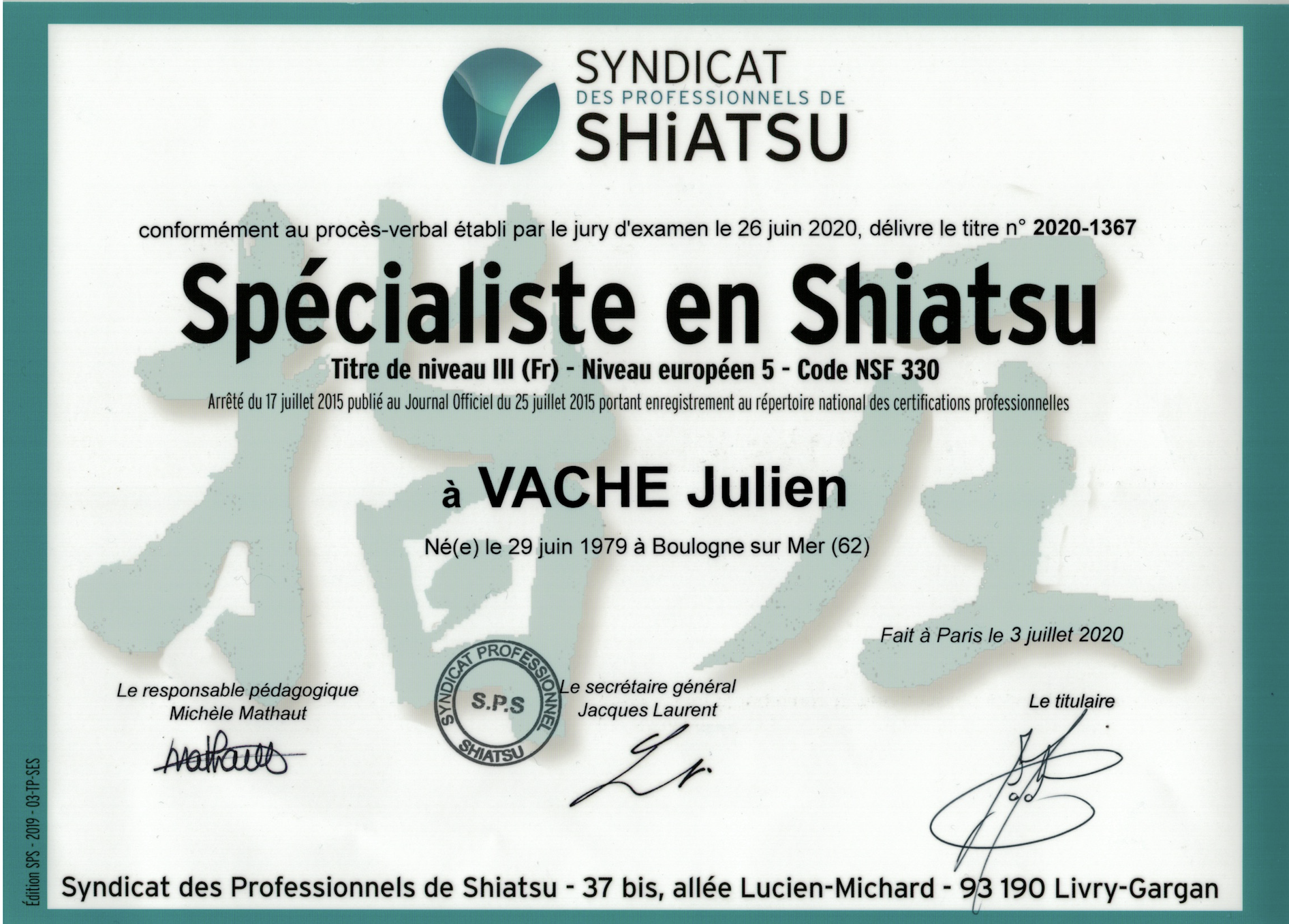 Diplome-shiatsu
