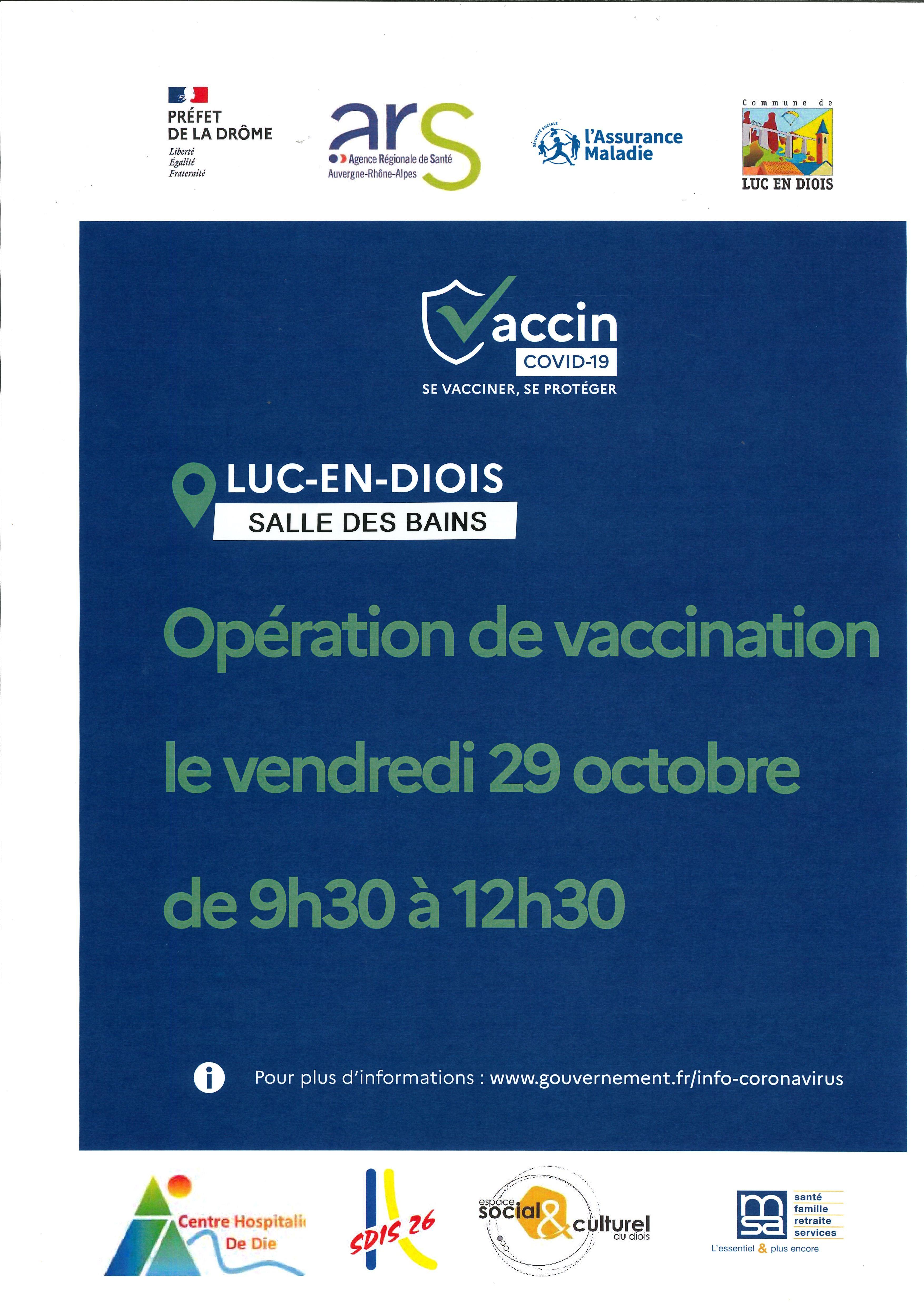 Centre de vaccination 29 oct