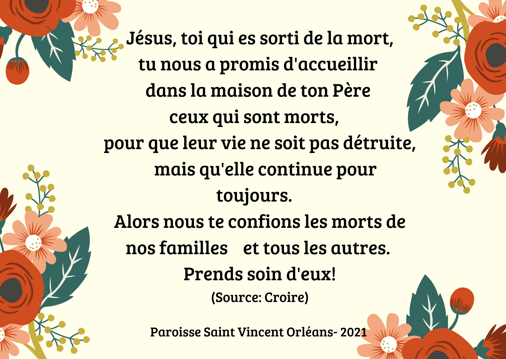 En memoire des defunts paroisse st vincent orleans