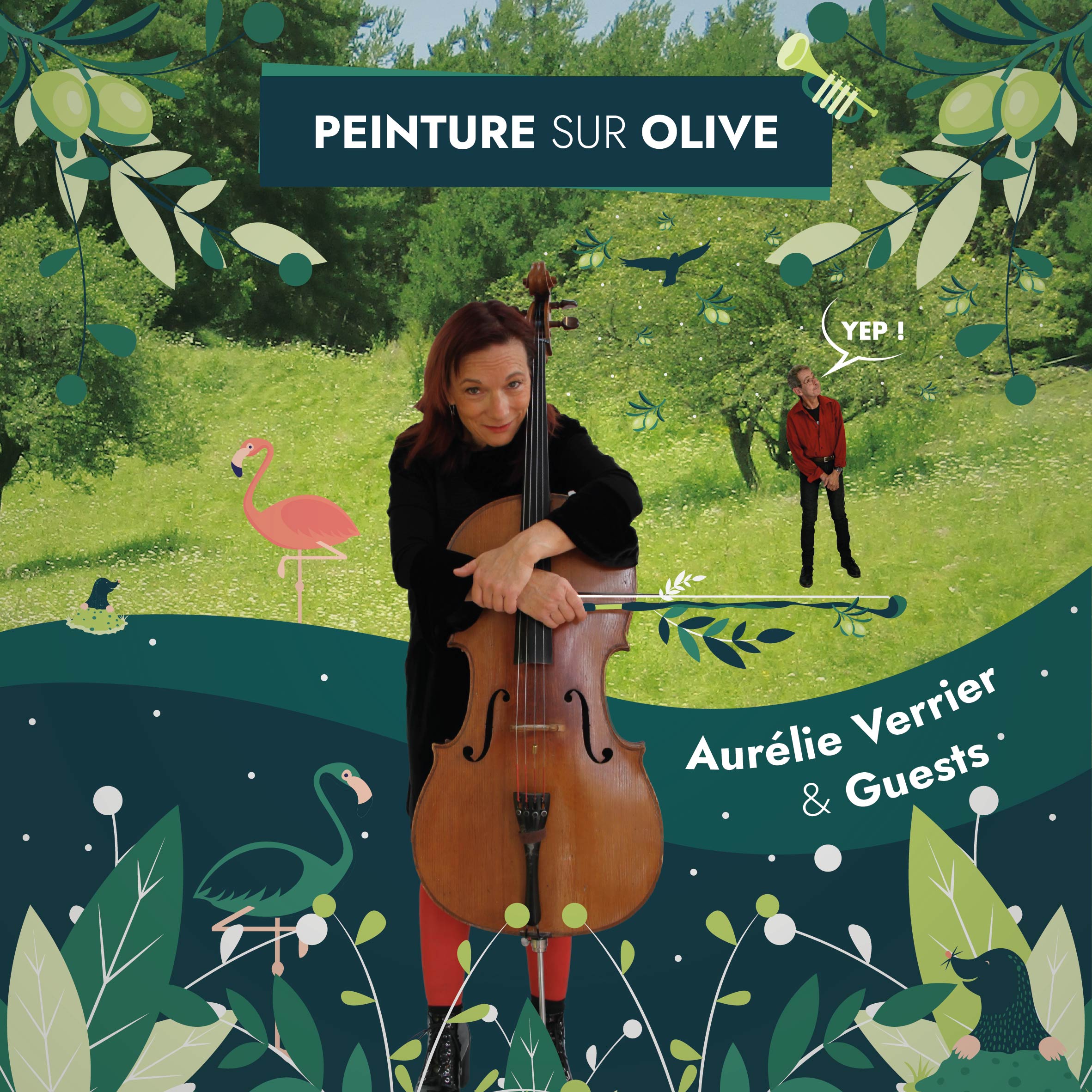 Peinture sur olive pochette