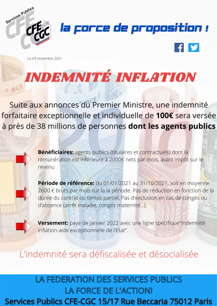 tract indemnité inflation