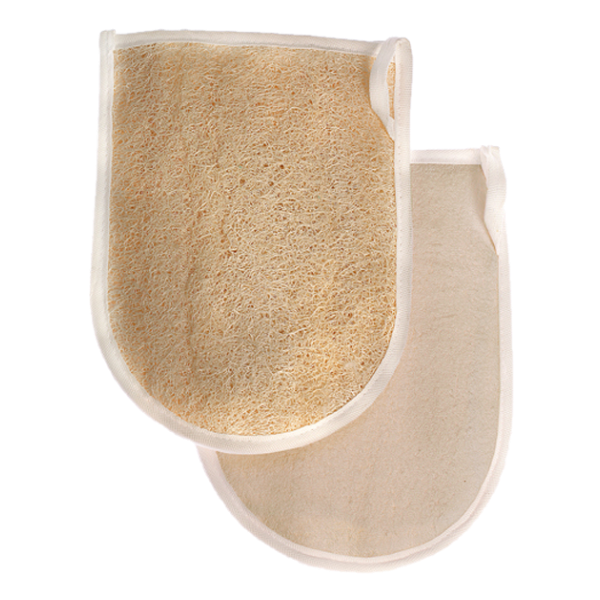 Gant Loofah- exfolie et prépare la peau avant épilations - Chez Lit'Dromassage à sainte-marie La rivière des pluies.
