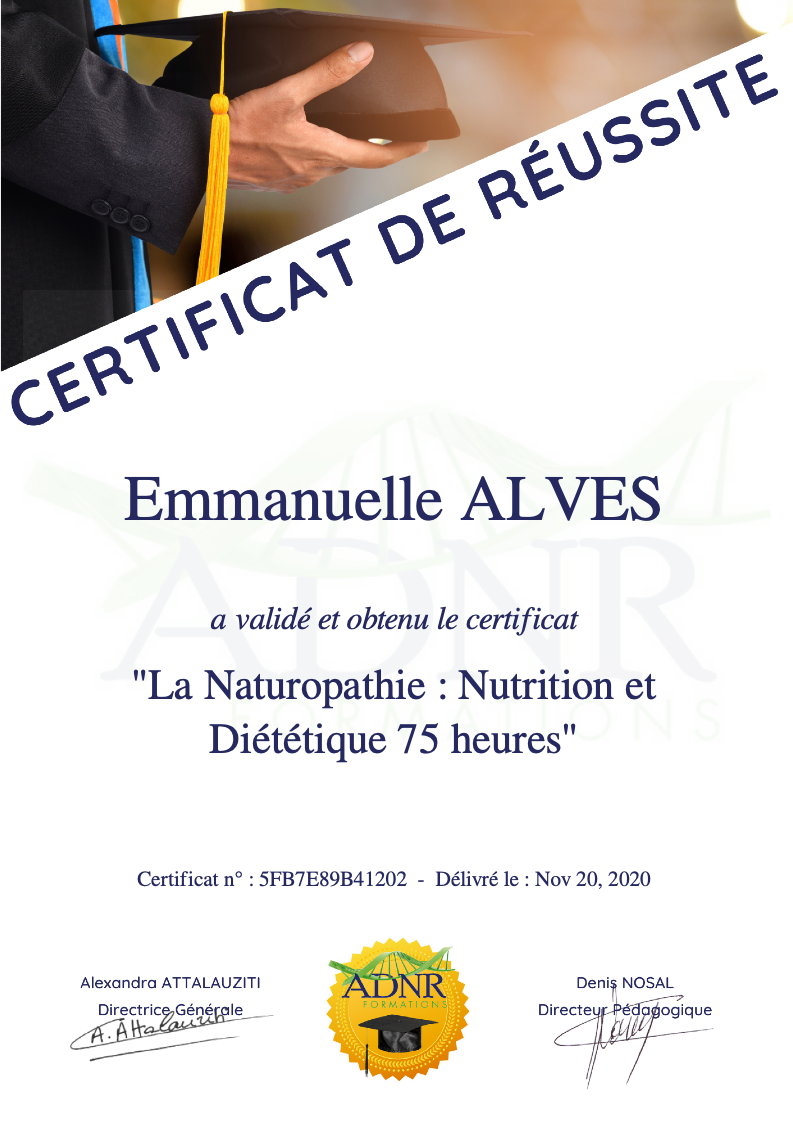 Certificat nutrition