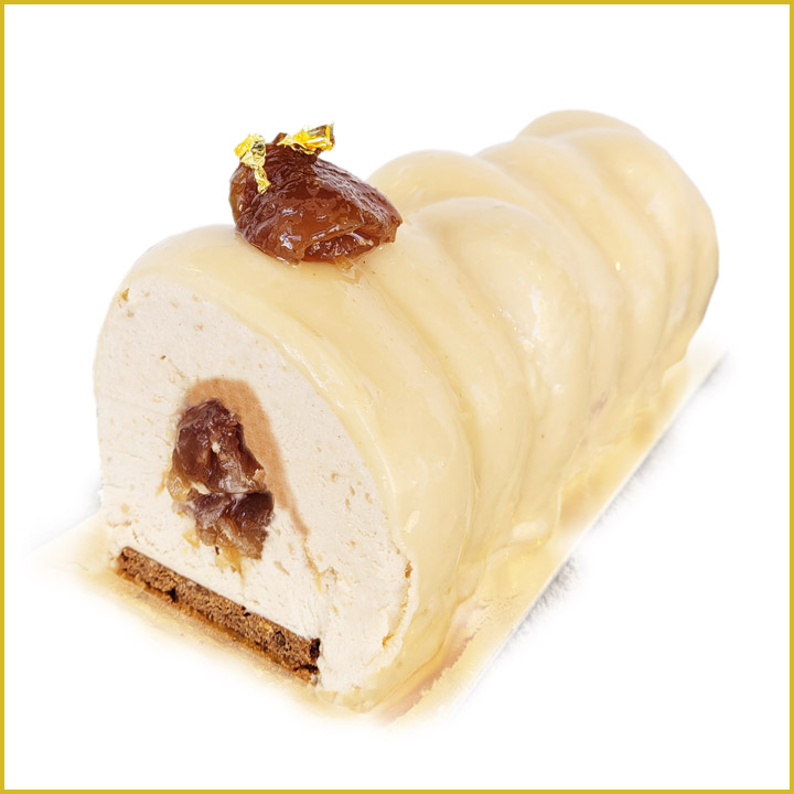Buche-marron-orange-dore