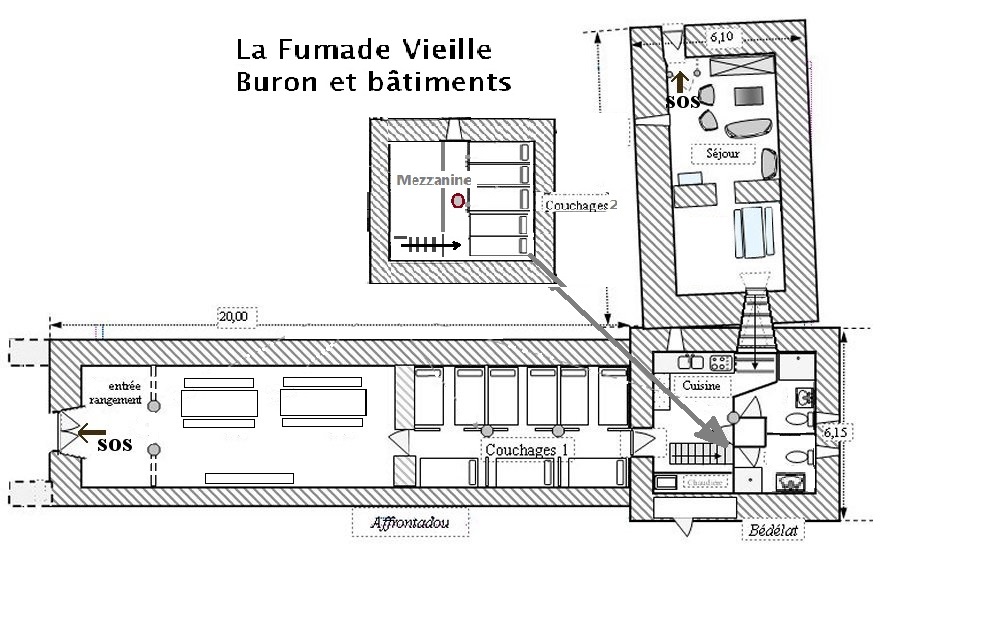Gite chalet buron cantal auvergne plan general2