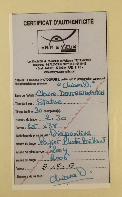 Certificat statue