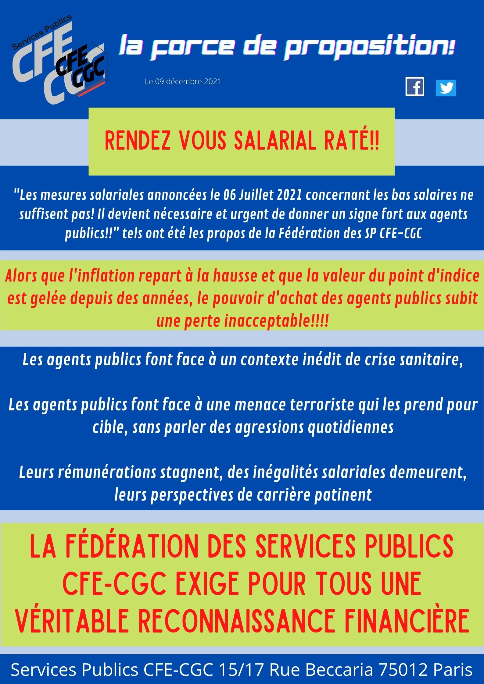 Rendez vous salarial raté!