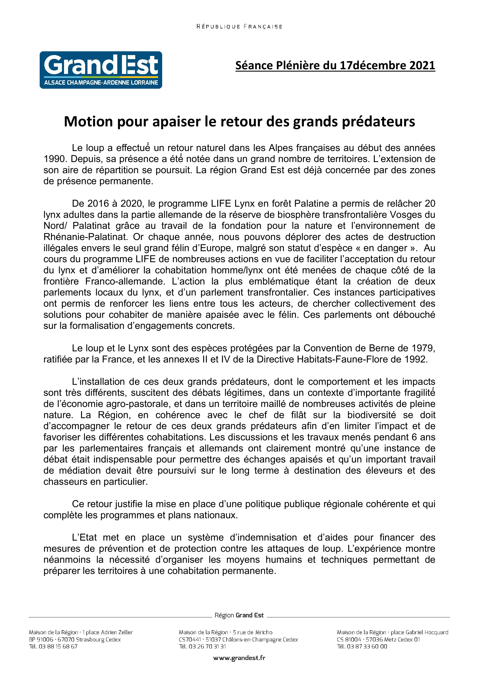 Motion predateurs 1