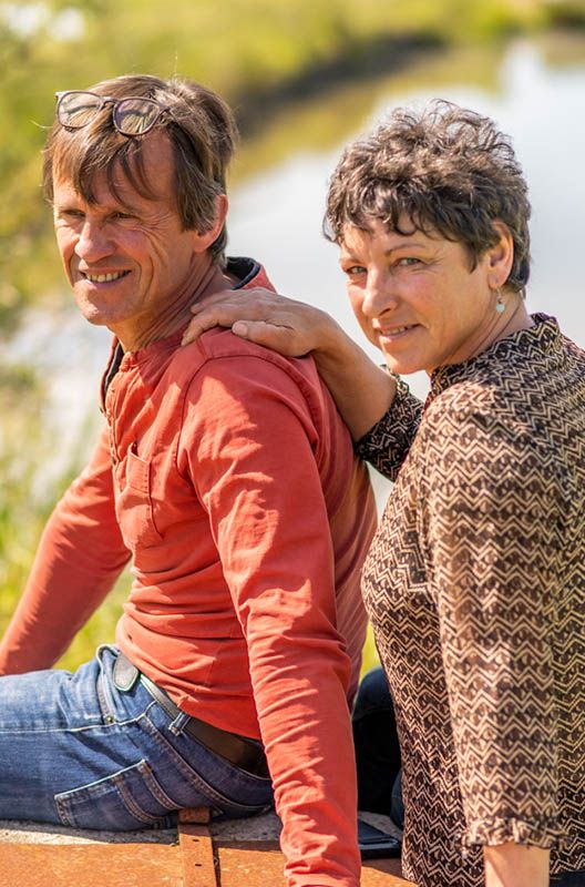 Sophie et Hugues des Touches, élévage de bovins bio en Vendée.