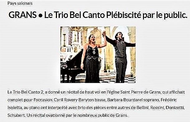 Festival Piano Voce. Ville de Grans - Septembre 2021.