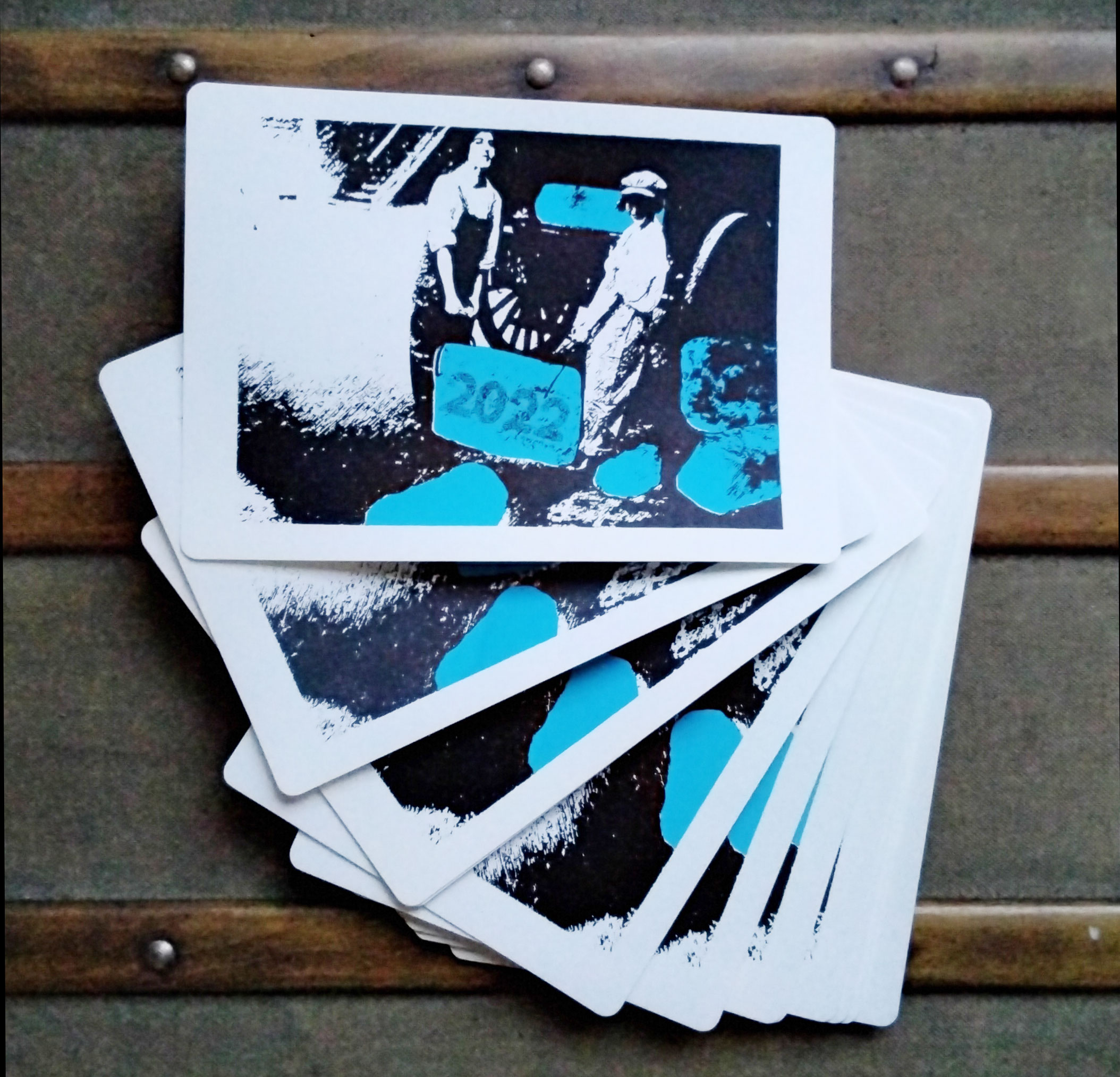 Sérigraphie encre bio
Carte de voeux 2022 - Tirage pour les ami(e)s