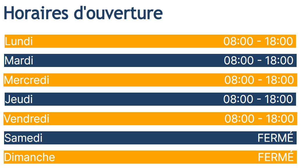Horaires