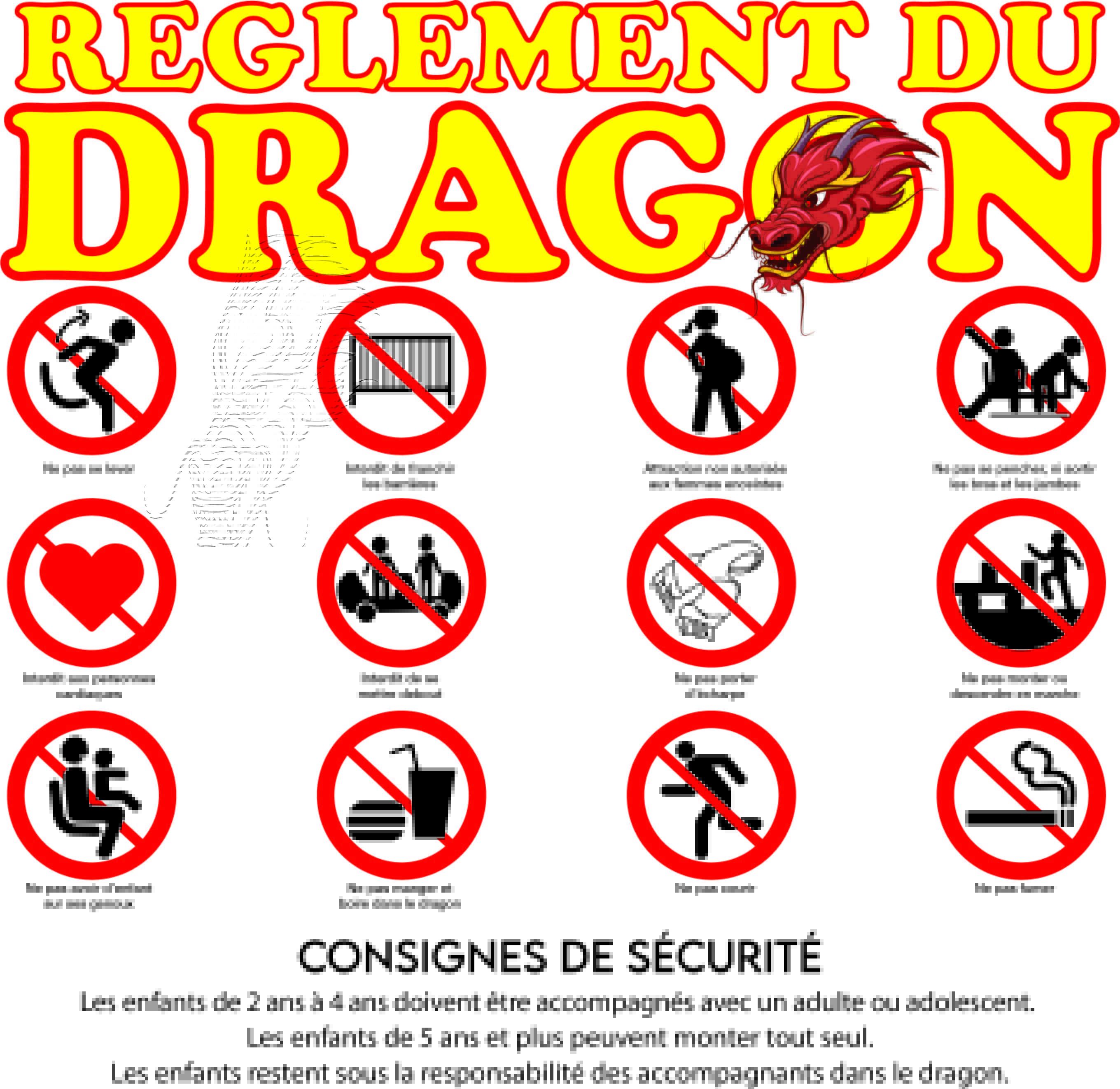 Grand panneau le dragon interdits maxgraphiste