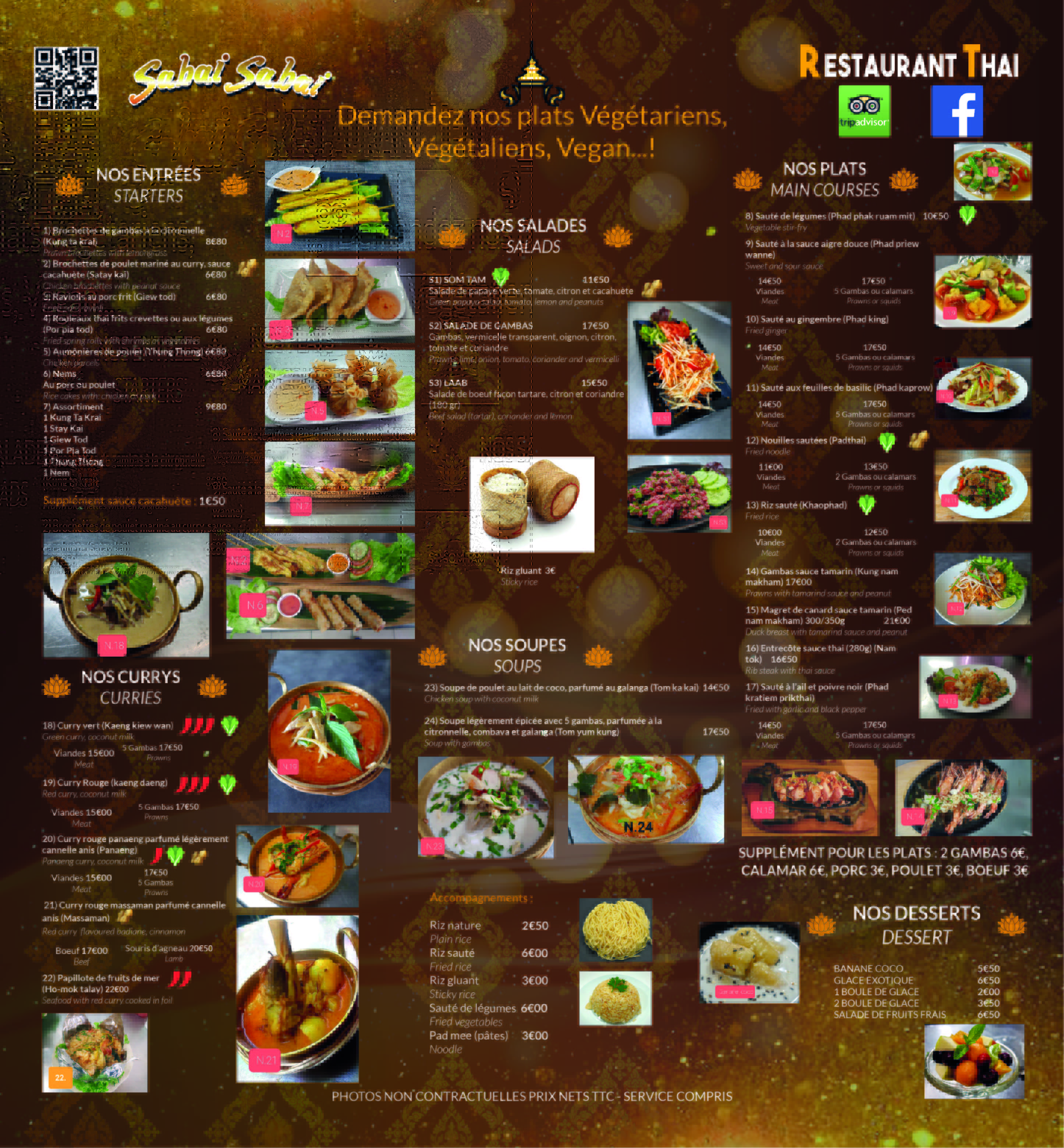 Affiche menu restaurant sabai sabai maxgraphiste