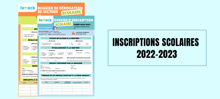 Inscriptions scolaires 2022-2023