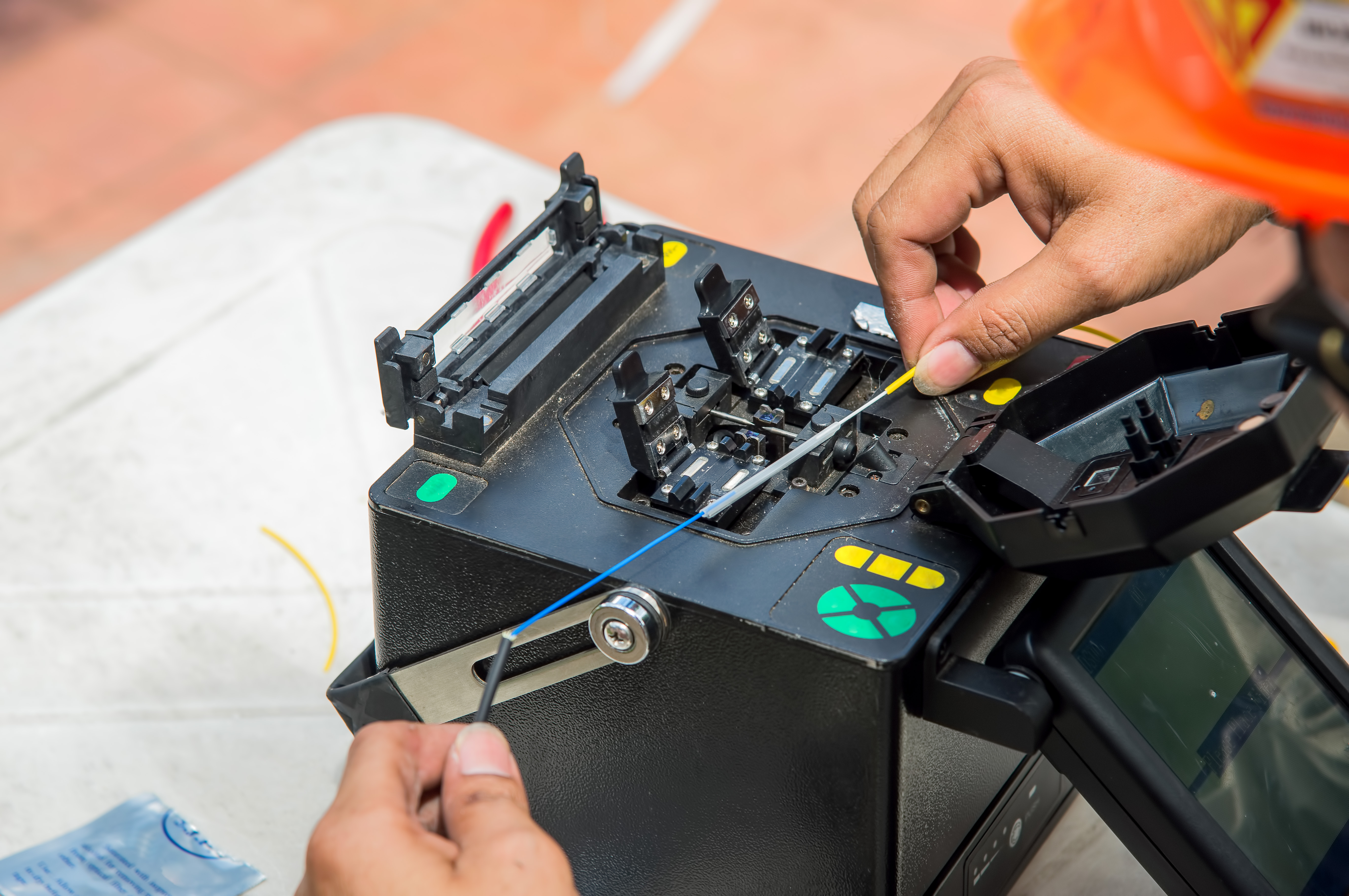Technicians are cutting and fusion fiber optic cab 2021 08 26 17 53 46 utc
