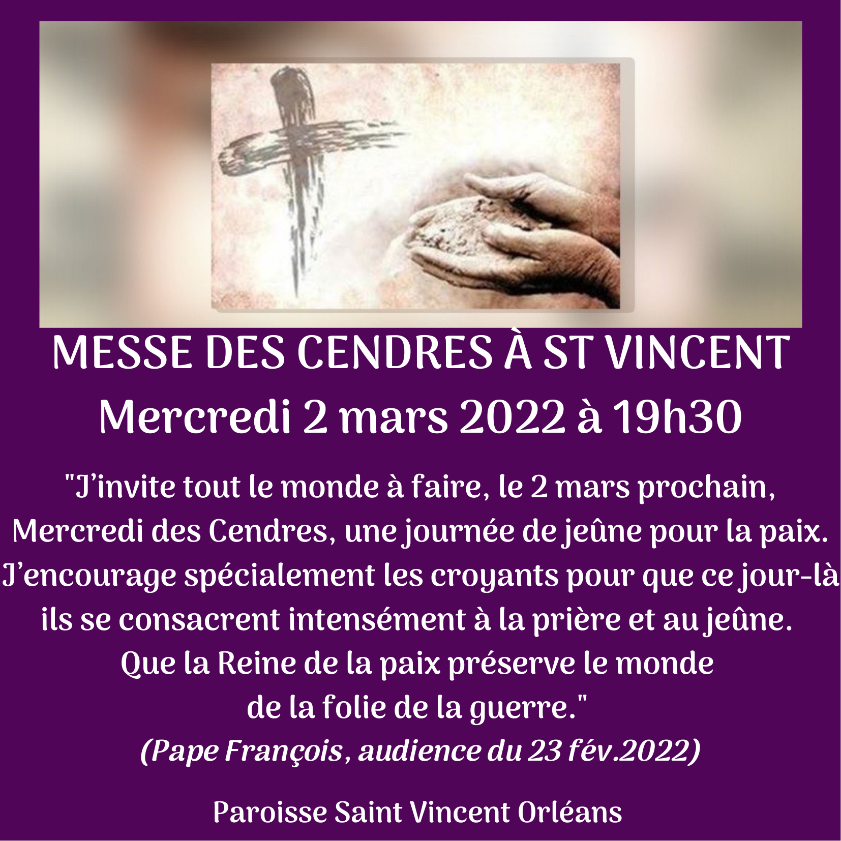 Messe du mercredi des cendres 2