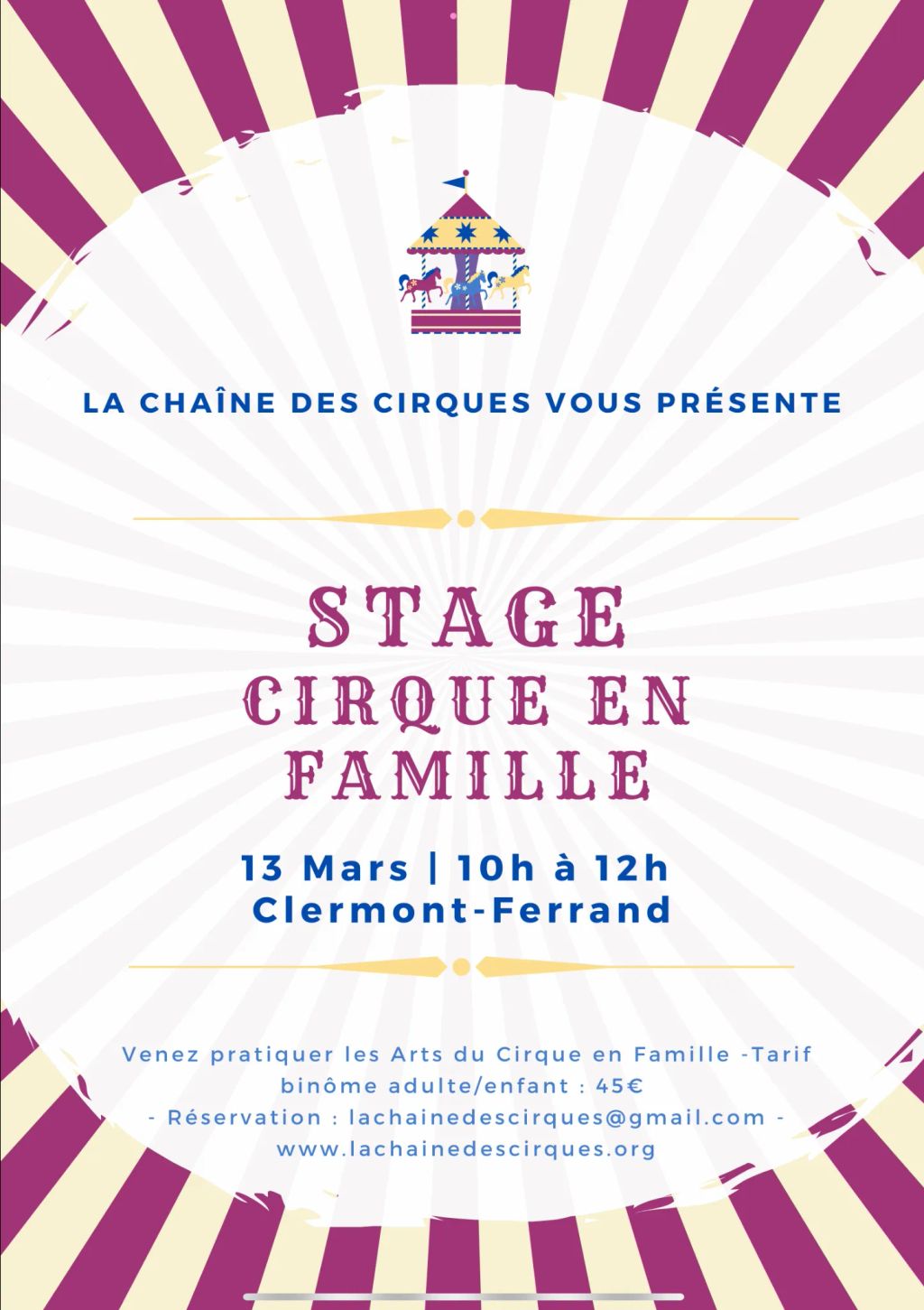Stage Cirque en Famille - Mars