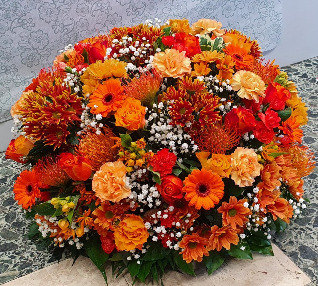 Coussin rond orange