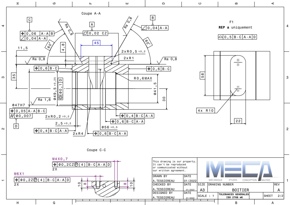 Dessin de definition sas meca ingenierie mecanique a limoges image
