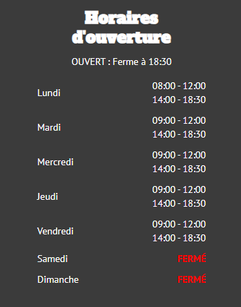 Horaires