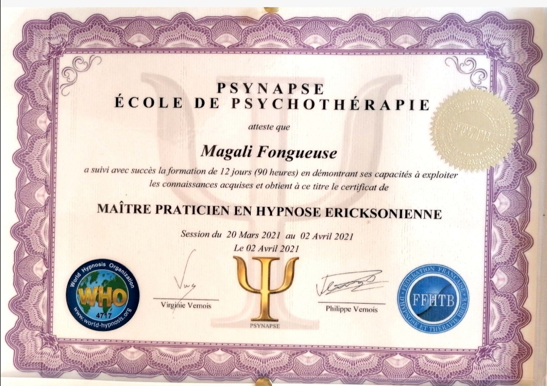 Diplome mp hypnose