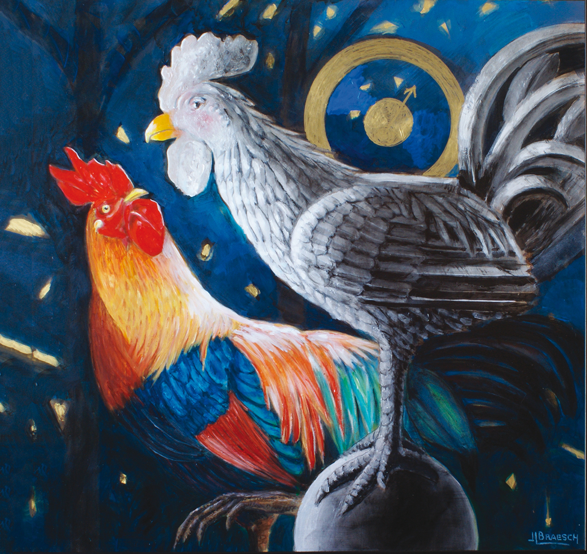 COQ ASTRONOMIQUE  Acrylique  sur toile 70 x 70 cm
Collection privée