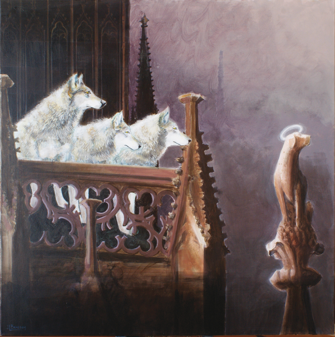 MIRACLE DES LOUPS 
 Acrylique sur toile  100 x 100 cm
Collection privée
