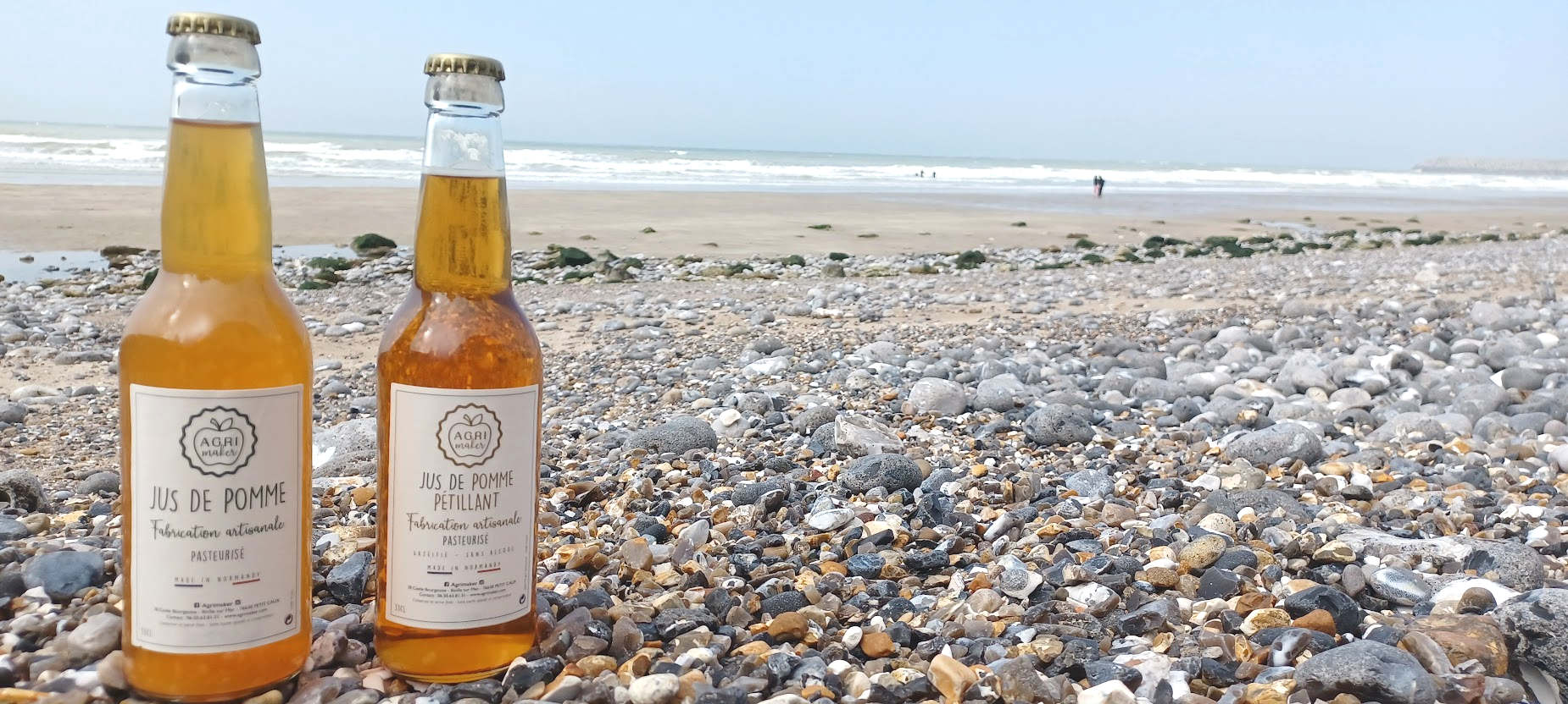 Duo jus de pomme plage format paysage gimp