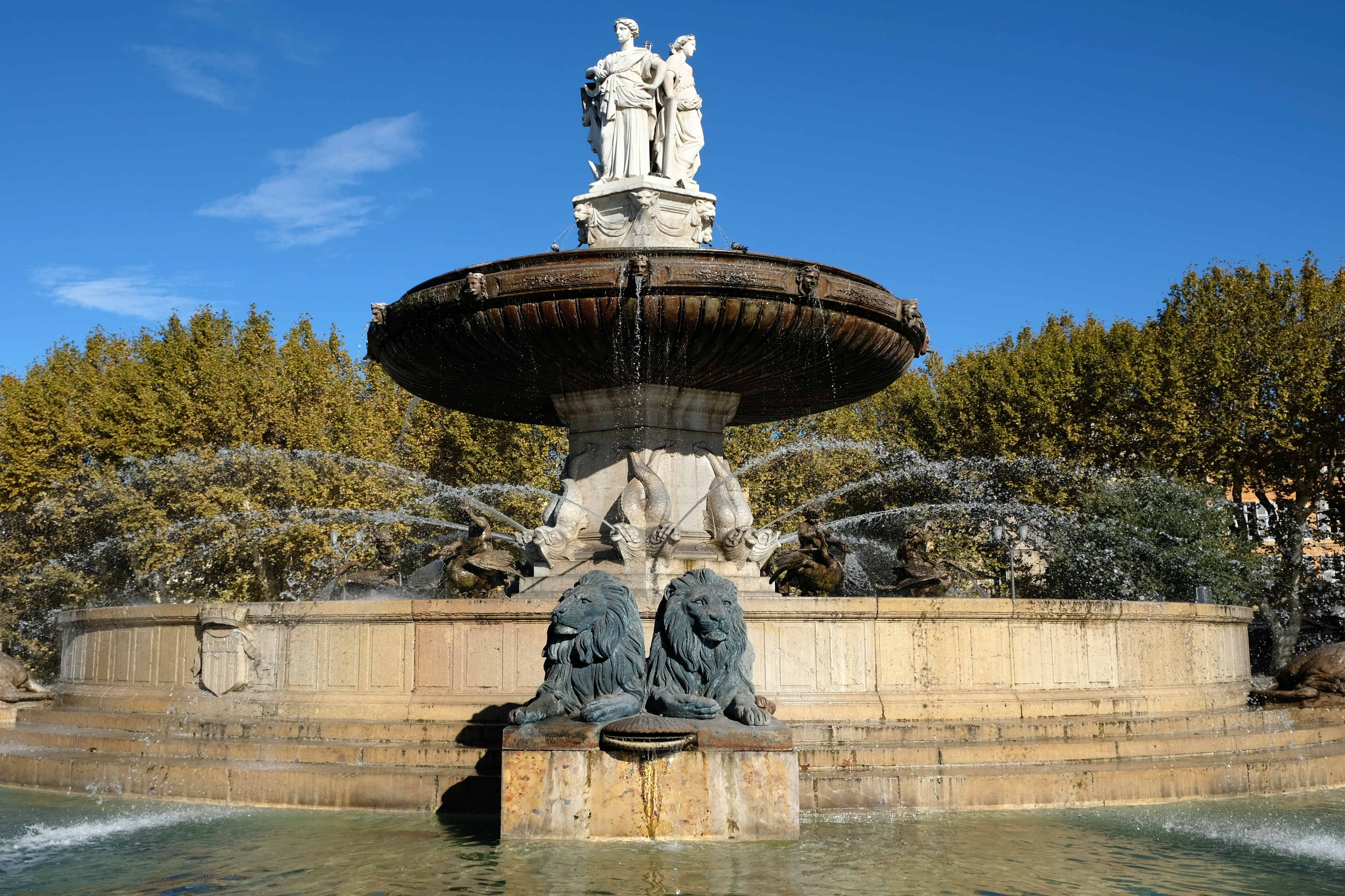 Historic rotonde fountain aix provence france