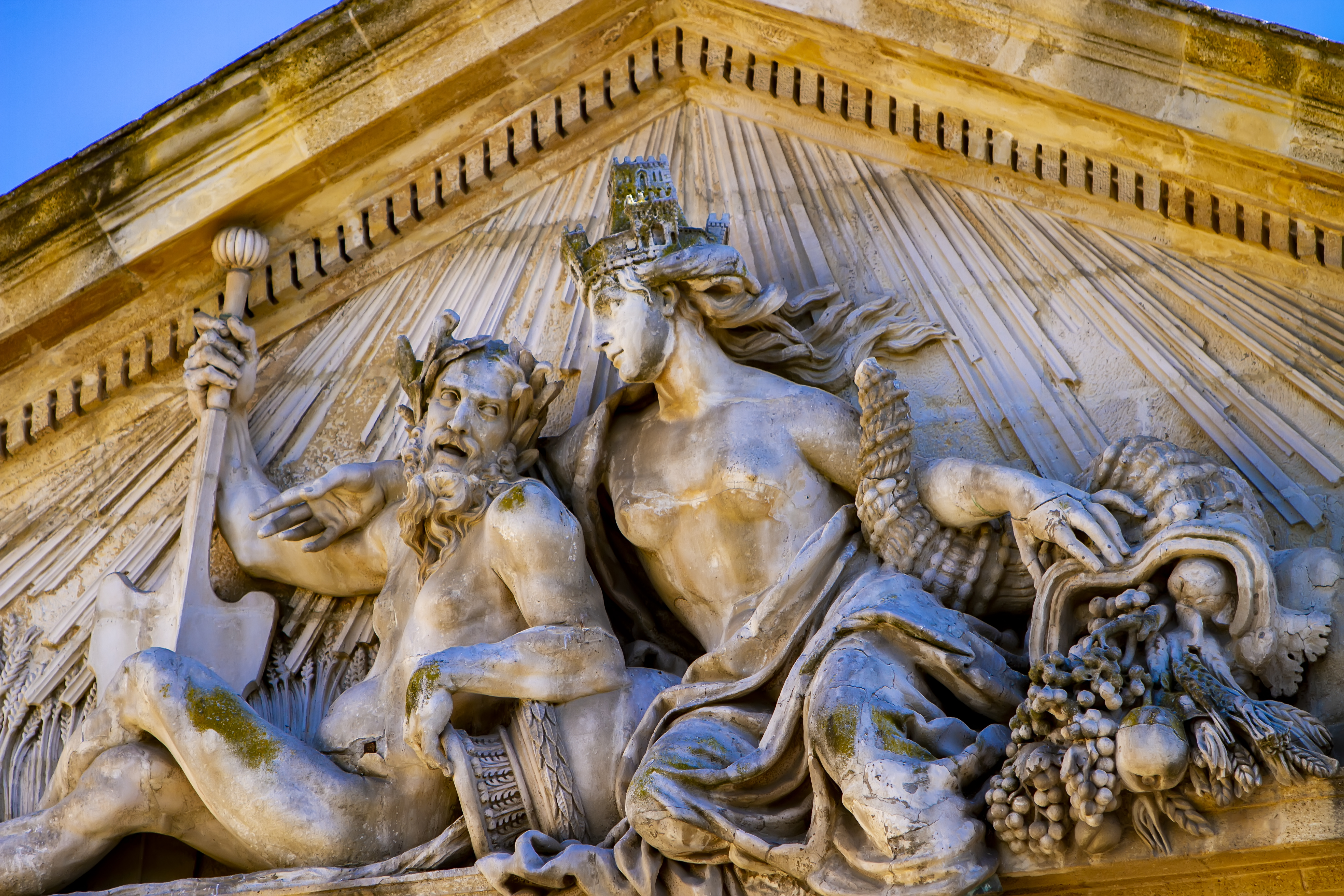 Detail fom corn exchange hall building at place hotel ville in aix provence france