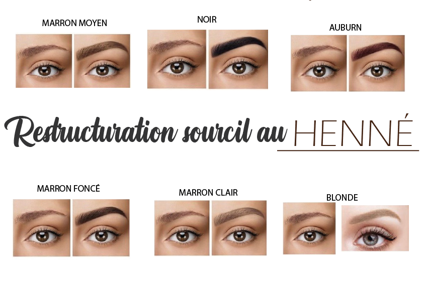 Colories  de teinture sourcil au henné Chez Lit'Dromassage minceu r& beauté