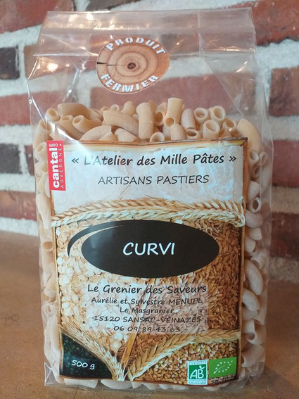 pâtes de blé dur bio forme Curvi proposées à l'AMAP de Murat