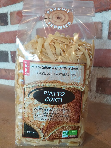 pâtes de blé dur bio forme Piatto Corti proposées à l'AMAP de Murat