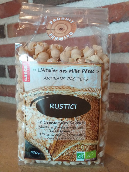 pâtes de blé dur bio forme Rustici proposées à l'AMAP de Murat