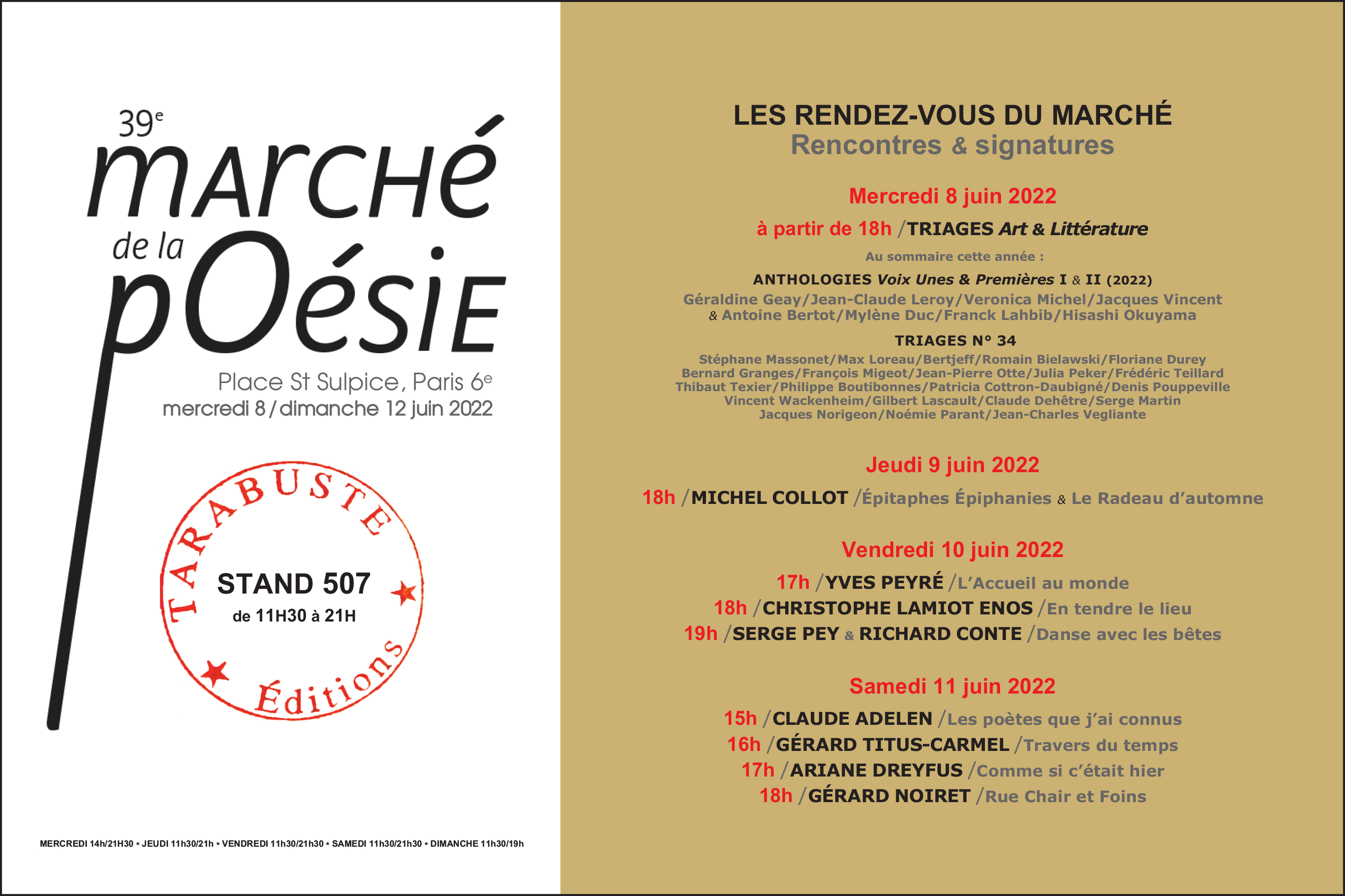39e Marché de la Poésie