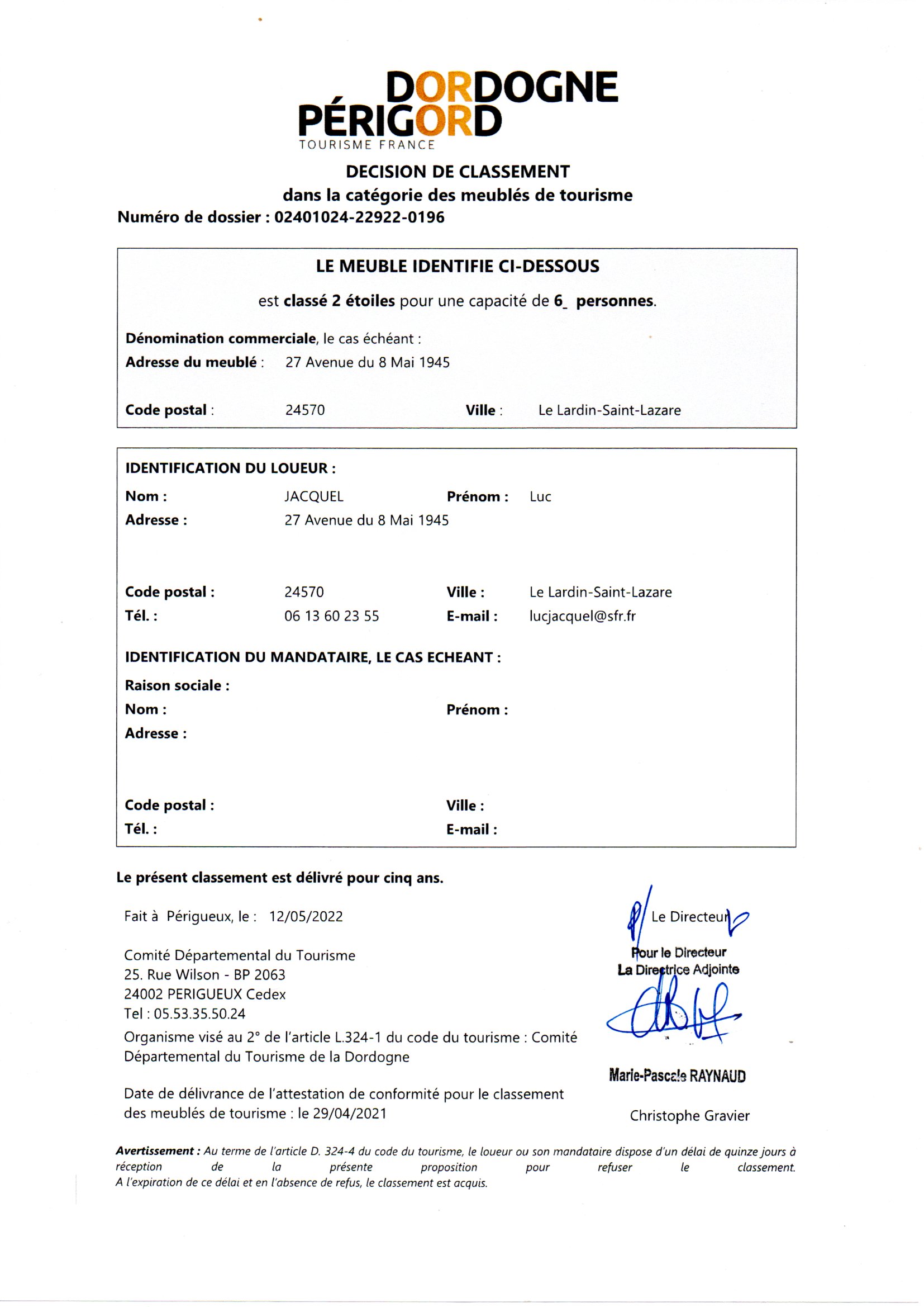 Decision de classement