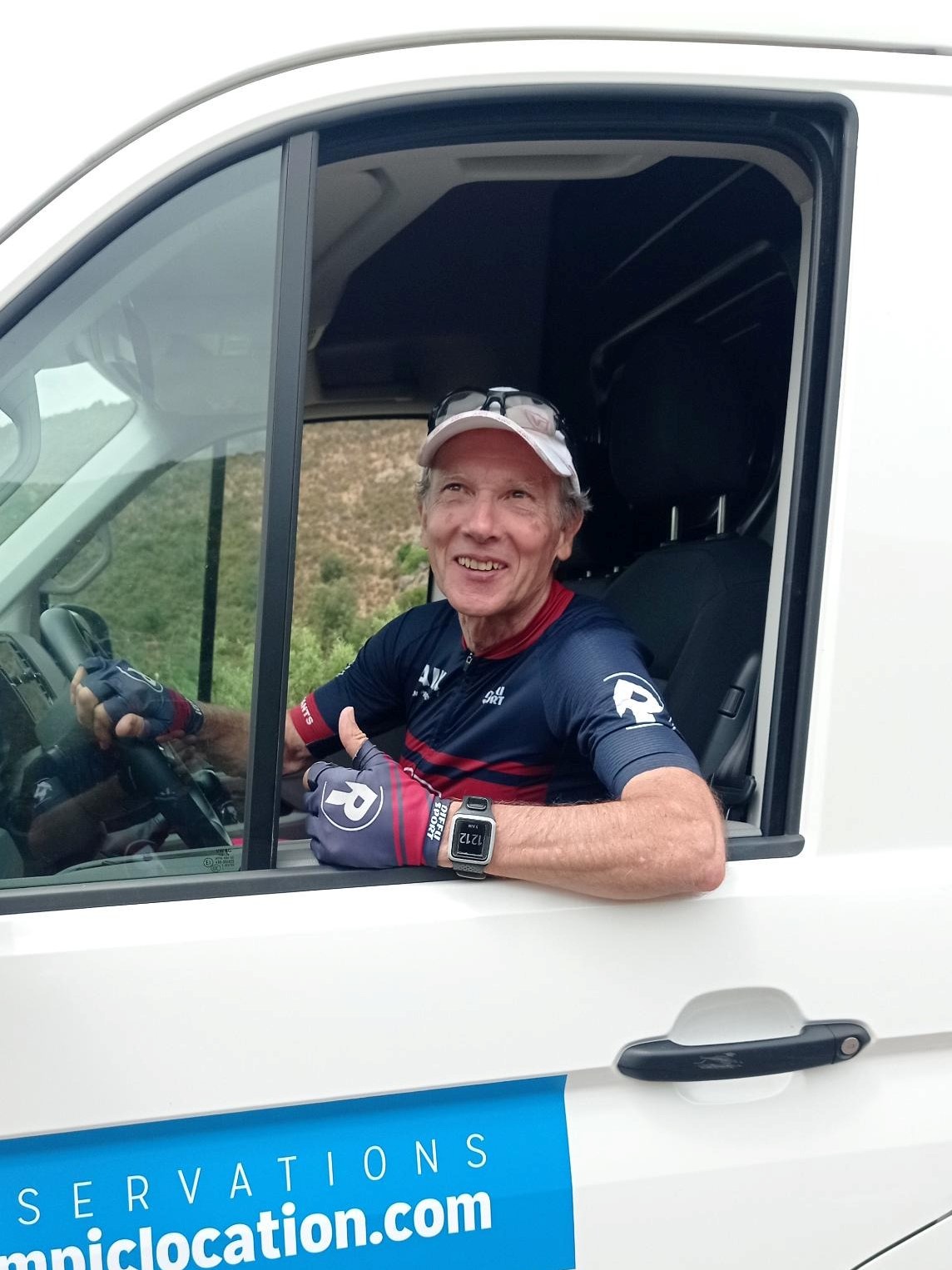 Alain au volant du camion