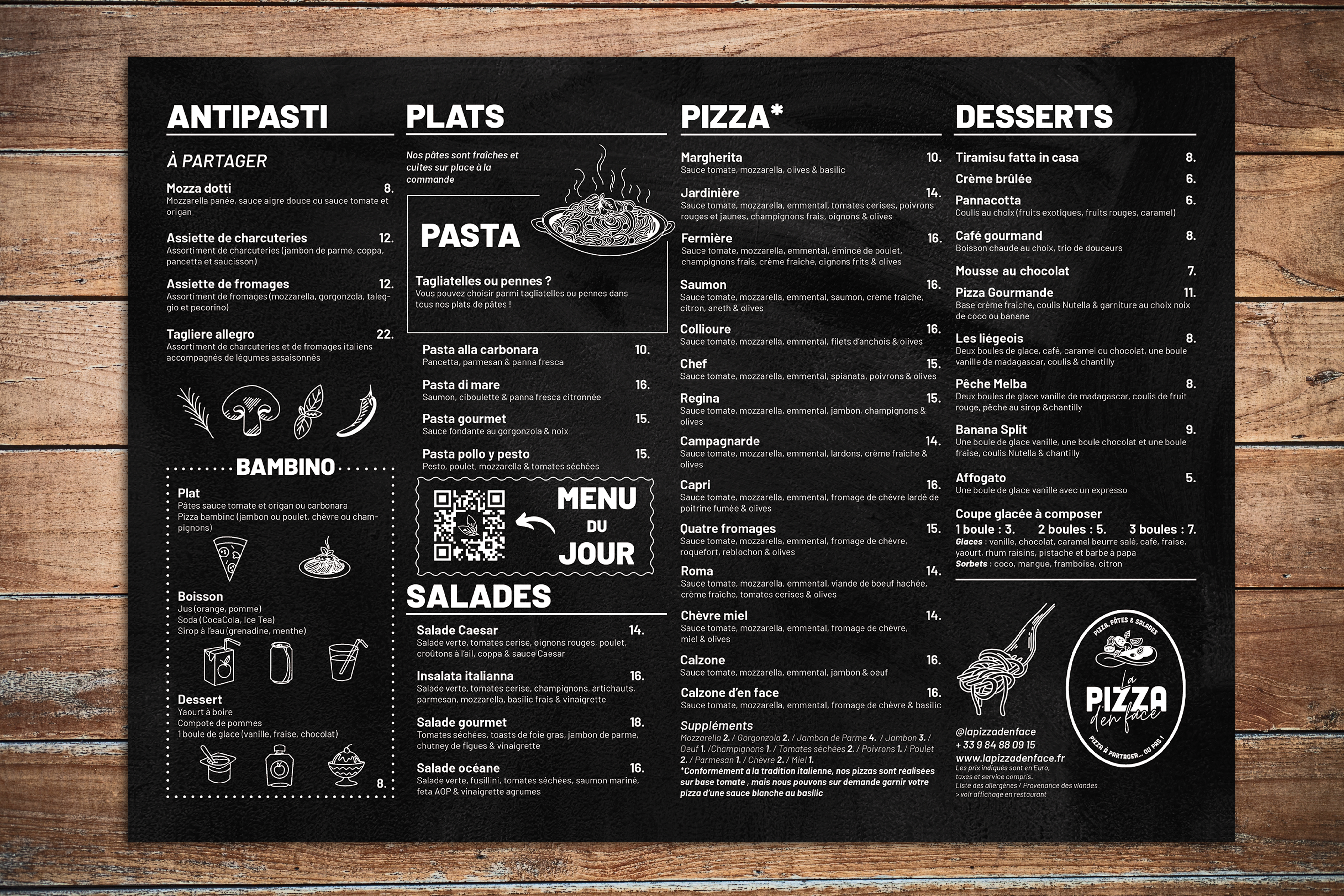 Set de table la pizza d en face