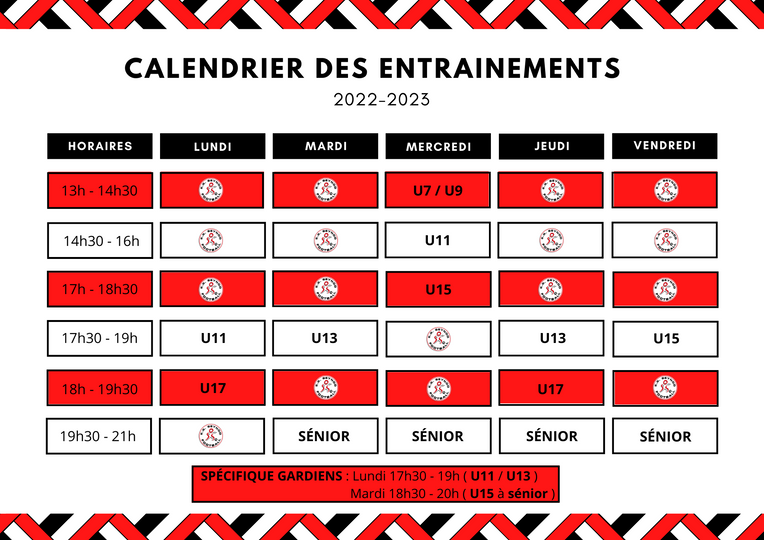 Planning-entrainements