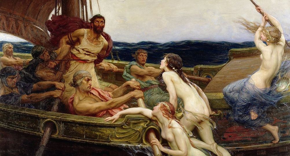 Roman historique et d'aventure Au-delà des mers de P. Galeron avec Ulysse et les sirènes d'Homère