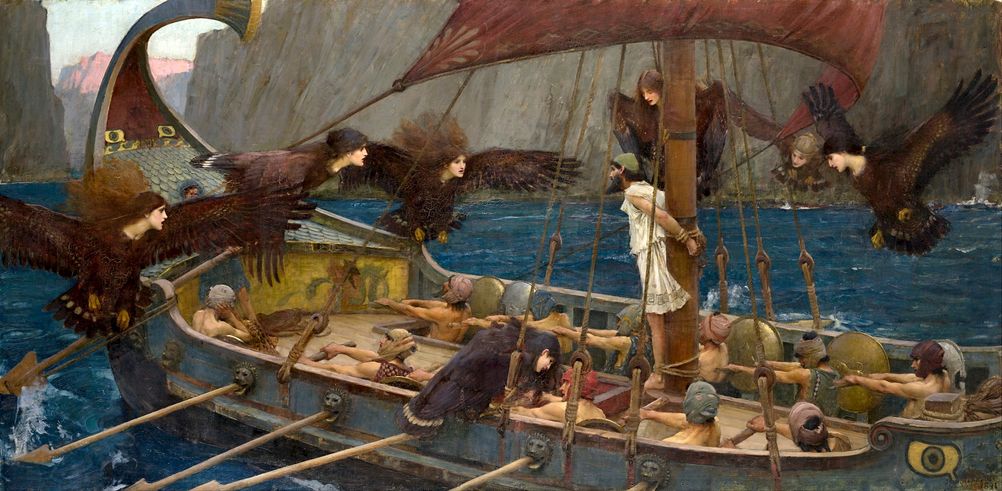  Roman historique et d'aventure Au-delà des mers de P. Galeron avec les sirènes de l'Odyssée d'Homère