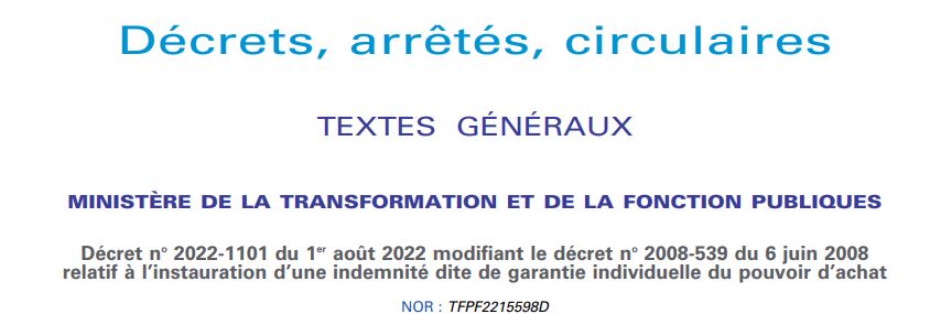 Décret n° 2022-1101