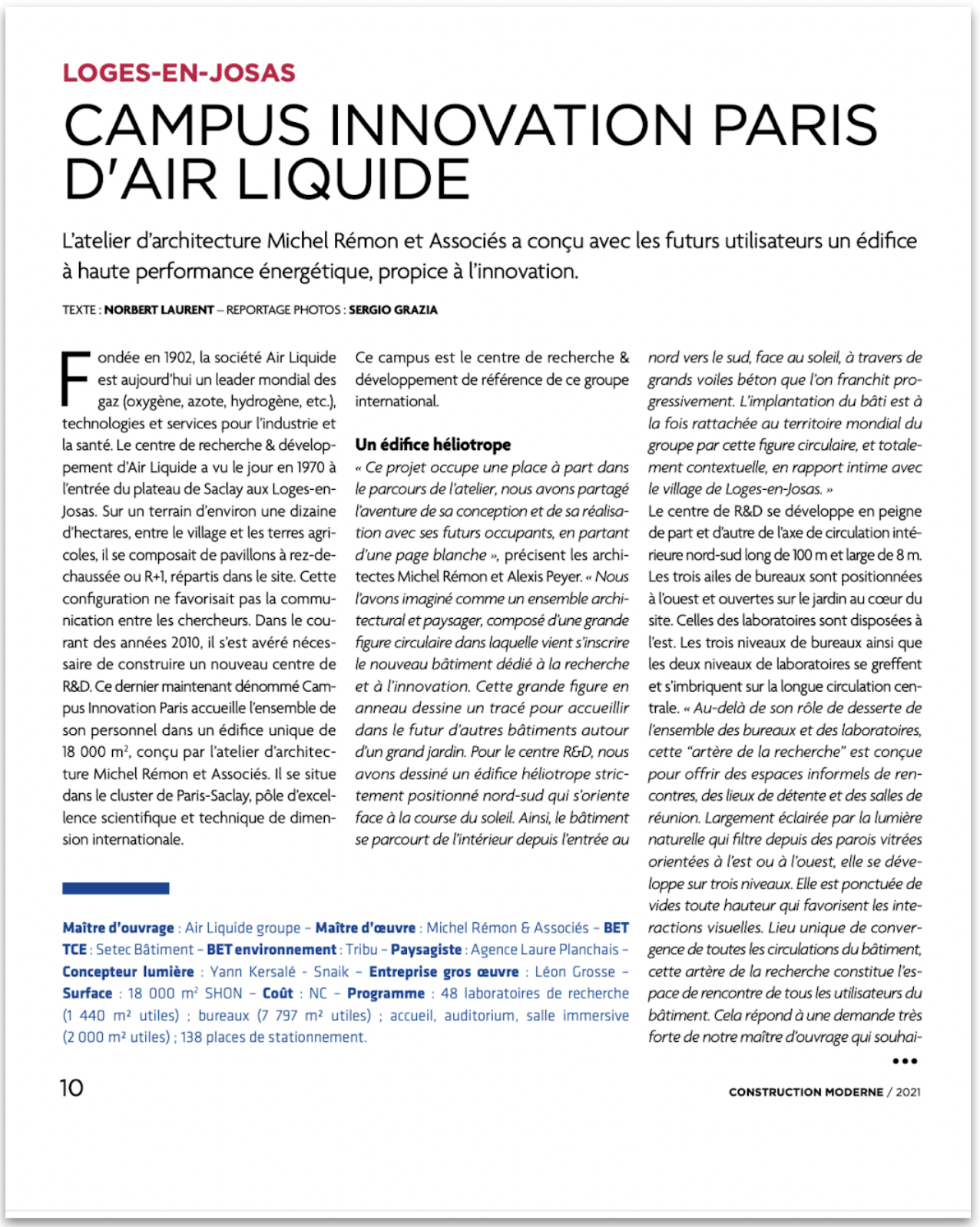 Campus innovation Paris d'Air Liquide