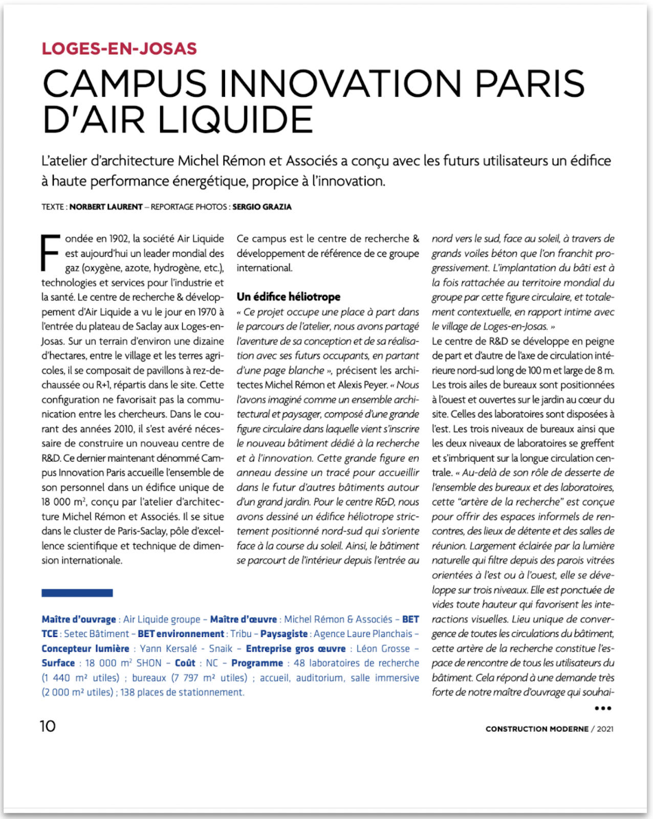 Maîtrise d'ouvrage de la construction d'un bâtiment bioclimatique à haute performance environnementale
