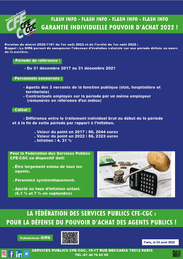 La Garantie Individuelle Pouvoir d'Achat 2022
