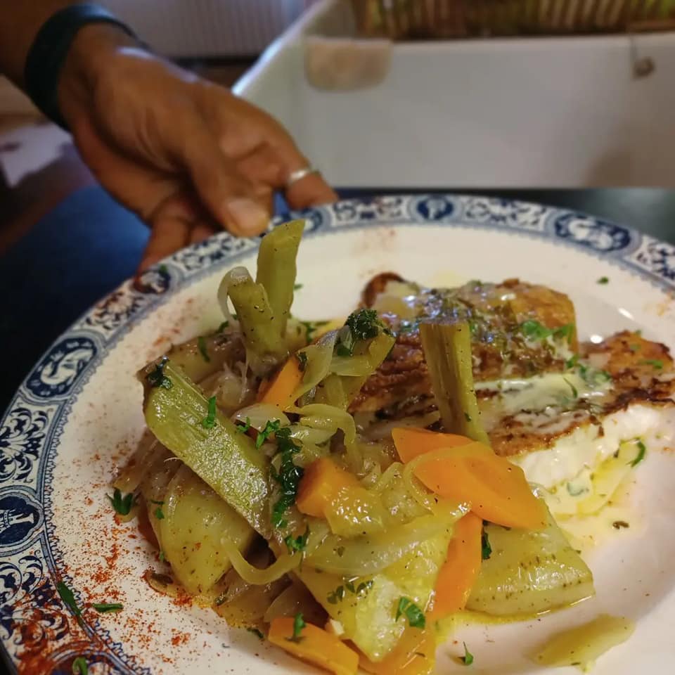 Filet de lieu noir grille sauce au pouilly fume et artichauts a la barigoule 1